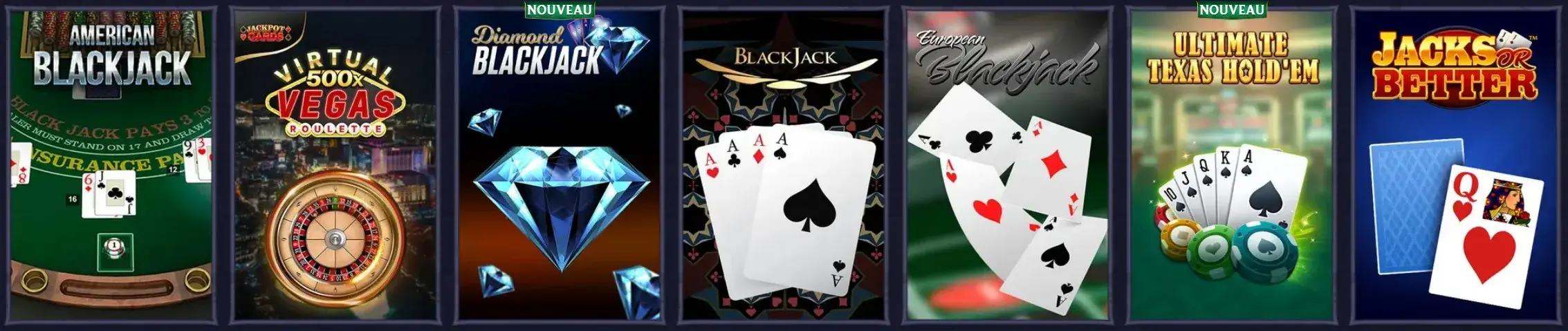 Live casino et jeux de table